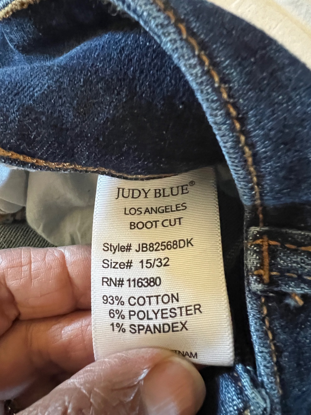 Judy Blue High Rise Raw Hem Bootcut Jeans Dark Wash Size 15/32 Western Cowgirl - Picture 5 of 9